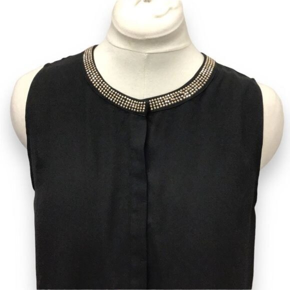 Rachel Roy Women’s Sleeveless Crewneck Button Down Draped Back Blouse, size M - Picture 2 of 11